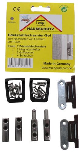 Edelstahlscharnier-Set, "Wip", für Fenster u. Türen