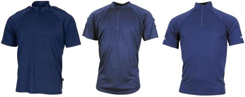 Brit. Funktions-Shirt, blau, Reißverschluss, gebr.