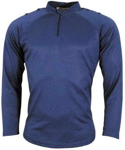 Brit. Funktions-Shirt, blau, langarm, Reißverschluss, gebr.