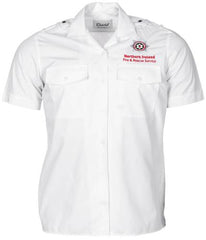 NIR Diensthemd, weiß, kurzarm, "Fire & Rescue Service", gebr.