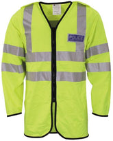 Brit. Signaljacke, gelb, mit Reflektor, gebr.