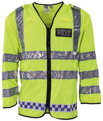 Brit. Signaljacke, gelb, mit Reflektor, gebr.