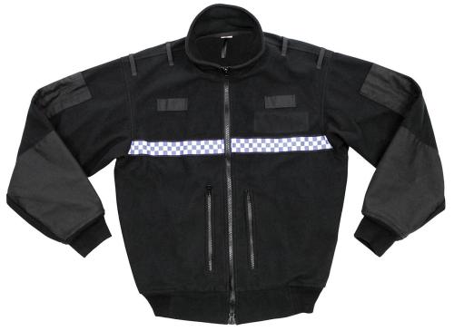 Brit. Fleece-Jacke, "POLICE", schwarz, gebr.