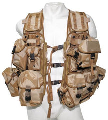 Brit. Weste, "Load Carrying", "MOLLE", DPM desert, gebr.