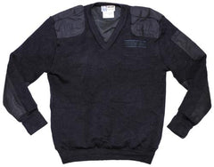 Brit. Pullover, blau, Polizei, gefüttert, V-Ausschnitt, gebr.