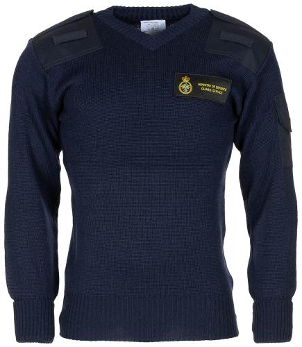 Brit. Pullover, blau, V-Ausschnitt, neuw.