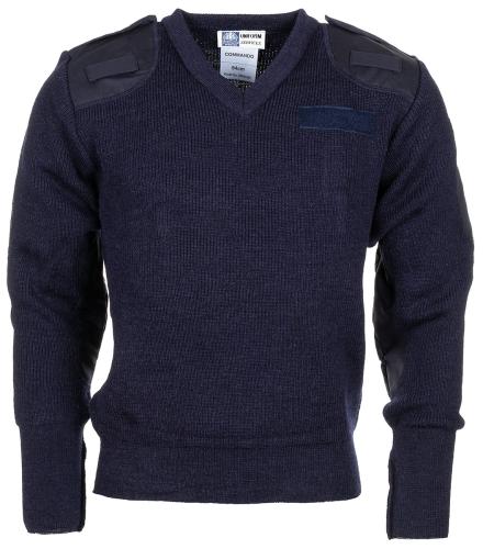Brit. Pullover, blau, Polizei, V-Ausschnitt, gebr.
