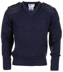 Brit. Pullover, blau, Polizei, V-Ausschnitt, gebr.