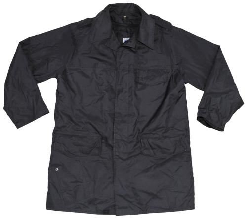 Brit. Regenjacke, schwarz, gefüttert, gebr.