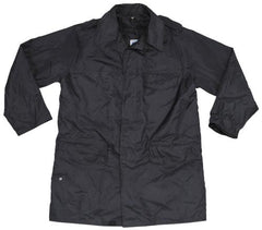 Brit. Regenjacke, schwarz, gefüttert, gebr.