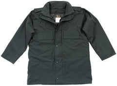 Brit. Regenjacke, "POLICE", grün, gefüttert, gebr.