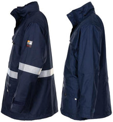 Belg. Nässeschutzjacke, flammhemmend, blau, neuw.