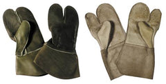BW Lederhandschuhe, 3 Finger mit Stulpe, gebr.