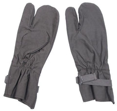Österr. Handschuhe, grau, 3 Finger mit Stulpe, gebr.