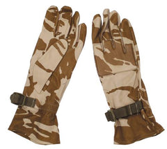 Brit. Lederhandschuhe, gebr., "Warm Weather", DPM desert