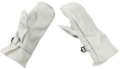 Schwed. Fausthandschuhe, Leder, weiß, gebr.