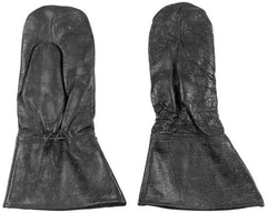 Schwed. Fausthandschuhe, Leder, schwarz, gebr.