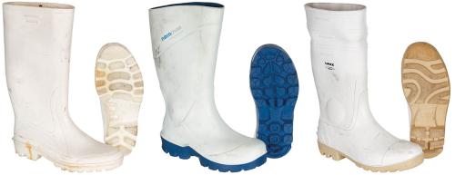 BW Gummistiefel, weiß, gebr., Modelle sortiert
