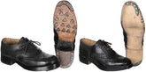 Brit. Steppschuhe, schwarz, Leder genarbt, gebr.
