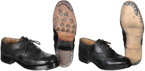 Brit. Steppschuhe, schwarz, Leder genarbt, gebr.