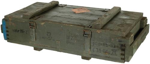Pol. Holzkiste, gebr., Gr. innen 74 x 34 x 13 cm
