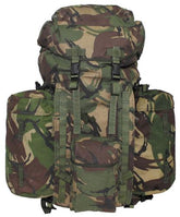 Brit. Rucksack, "PLCE SHORT", Seitentaschen, DPM tarn, gebr.