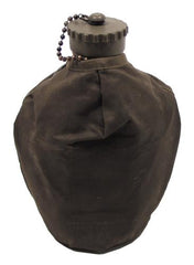 Öster. Feldflasche, Aluminium, Nylonbezug, gebr.