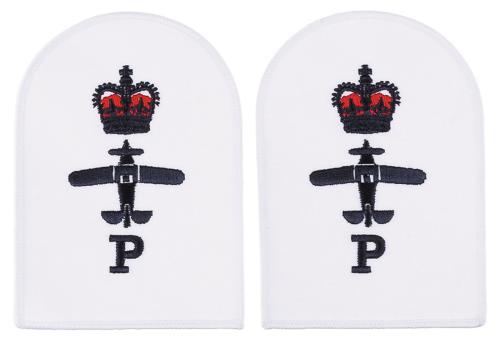 Brit. Stickabzeichen, weiß, "ROYAL NAVY, P", neuw.