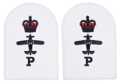 Brit. Stickabzeichen, weiß, "ROYAL NAVY, P", neuw.