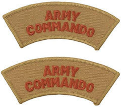 Brit. Stickabzeichen, khaki, "ARMY COMMANDO", neuw.