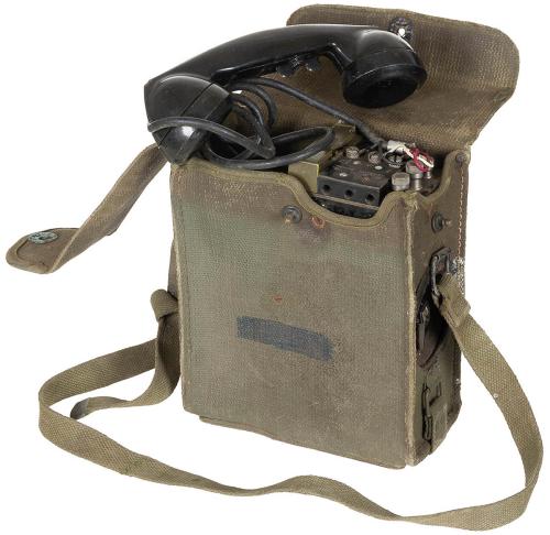 US Feldtelefon, EE-8, mit Canvastasche, gebr.,