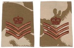 Brit. Schulterklappen, desert, 10 Paar, STAFF SERGEANT