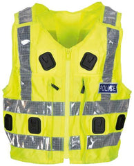 Brit. Signalweste, gelb, "Police", gebr.