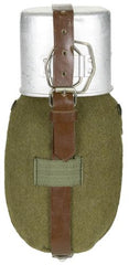 Rumän. Feldflasche, Alu, Becher, Hülle, gebr.