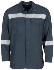 Österr. Feuerwehrbluse, blau, gebr.