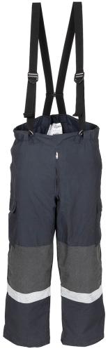 Österr. Feuerwehrhose, mit Träger, blau, gebr.
