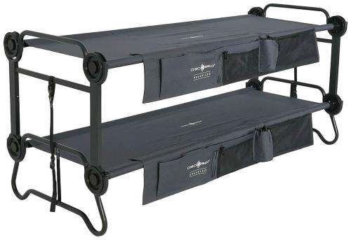 Feldbett, Disc-O-Bed L, mit Seitentaschen, anthrazit