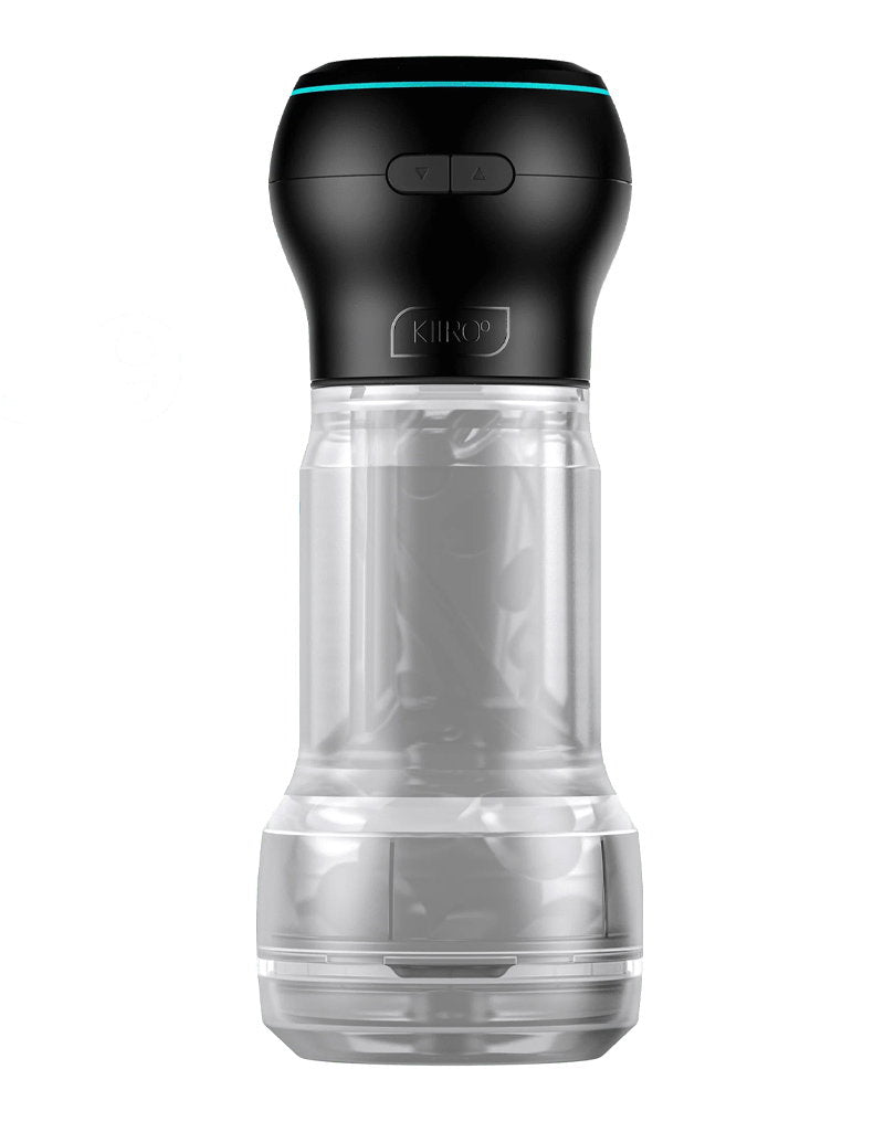 KIIROO – Feel Pocket Stroker Crystal + Powerblow Combo – Schwarz/Transparent
