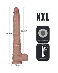 2: LoveToy - Nature Cock - 16" Dual Layered Bendable Cock XXL -Nude