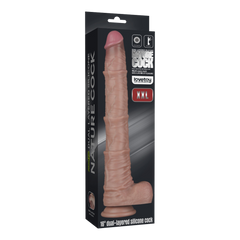LoveToy - Nature Cock - 16" Dual Layered Bendable Cock XXL -Nude