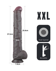 LoveToy - Nature Cock - 14,5" Dual Layered Bendable Cock XXL - Schwarz