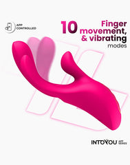 IY - Derek - Vibe mit Fingerbewegung, 3 Motoren, App-gesteuert- Pink