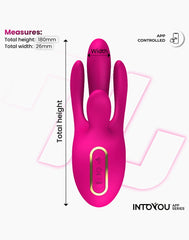 IY - Derek - Vibe mit Fingerbewegung, 3 Motoren, App-gesteuert- Pink