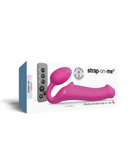 Strap-On-Me – Biegsamer Strap-On-Vibrator mit Fernbedienung Größe L – Fuchsia
