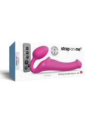 Strap-On-Me – Biegsamer Strap-On-Vibrator mit Fernbedienung, Größe M – Fuchsia