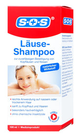 SOS Kinder Läuse Shampoo Befreit von Kopfläusen und Nissen, 100 ml