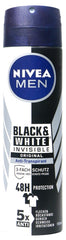 Nivea Men Deo Spray Invisible for Black and White, 150 ml