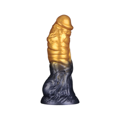 LoveToy – Aufblasbarer Dildo mit doppelter Dichte, 7,5" / 19 cm, Gold/Schwarz