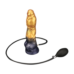 LoveToy – Aufblasbarer Dildo mit doppelter Dichte, 10"/ 25 cm, Gold/Schwarz