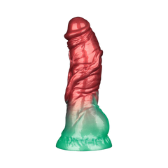 LoveToy – Aufblasbarer Dildo mit doppelter Dichte, 7,5" / 19 cm, Rot/Grün